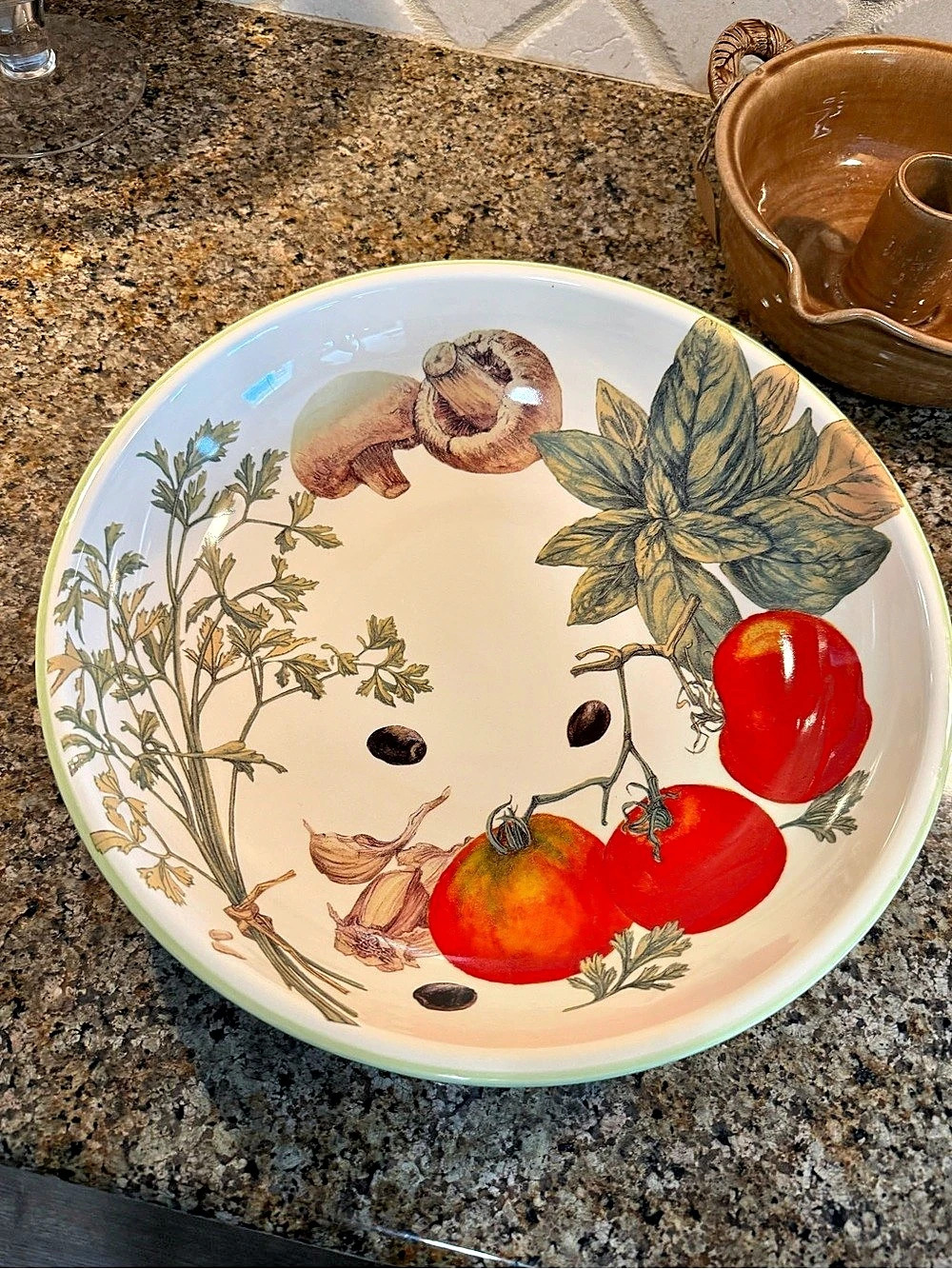 Retired Williams-Sonoma Vegetables & Herbs 13" Pasta Serving Bowl